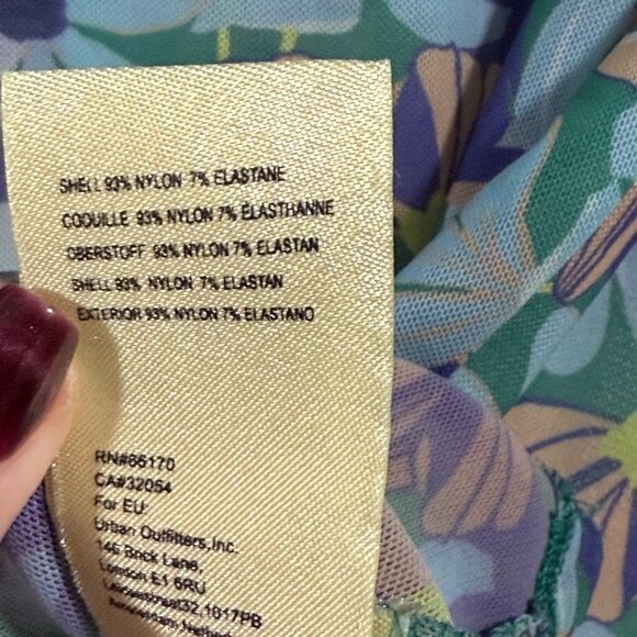 Anthropologie Maeve Sheer Mesh Floral Turtleneck‎ Top in Blue Motif Size S - Picture 4 of 7